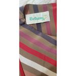 Vintage Bethany Size M Striped Earth Toned Blouse Tan Size M Photo 3