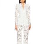 Nadine Merabi Velvet Lace Blazer White Size 12 Photo 3