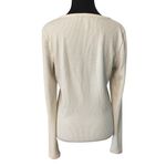 AE Cream Waffle Knit Long Sleeve Henley Top Thermal Button Front Large Cozy Y2K White Photo 1