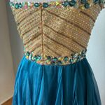 Sherri Hill Beaded Cocktail Mini Strapless Dress Size 10 Photo 7