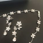 Bridal Jewelry Set Necklace & Earrings Crystal Silver Photo 1