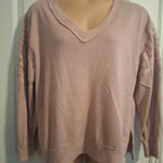 Maurice's  XL Pink V-Neck Sweater with Lace Sleeves Photo 2