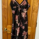Vintage California Dynasty 2 Piece Floral Feminine Slip and Robe Set Size Small Black Photo 0