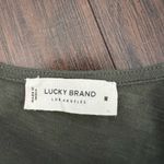 Lucky Brand Cropped Green V-Neck Lace Blouse Photo 1