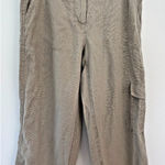 Chicos Pants Womens‎ 0 Tan Linen Blend Cargo Crop Pants Beachy Coastal Resort Photo 0