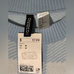 H&M size zmefium Blue and White plaid Knit cropped top sweater short sleeve Photo 8