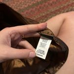 VINTAGE RETRO Y2K BROWN SHINY MESH DETAIL MINI SKIRT Size L Photo 1