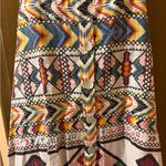 Farm Rio  Amulet Linen Blend Aztec Ikat Beaded Tie Back Midi Dress Photo 7