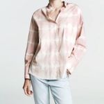 ZARA Dusty Pink Tie Dye Button Up Long Sleeve Shirt Photo 13