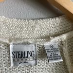 VINTAGE 80’s cream chunky knit deep V Photo 2