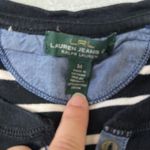 Lauren Ralph Lauren Striped Knit Henley Size Medium Black Photo 2