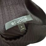 St. John  Mock Turtleneck Sleeveless Sweater decorative metal buttons Black L Photo 4