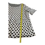 Polka Dot Tunic Top with Pockets, Short Sleeve, Casual Everyday Wear White Size L Photo 3