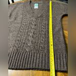 Aphorism Brown V Neck Tunic Length Short Sleeve Sweater Size Large Wool Alpaca Photo 2