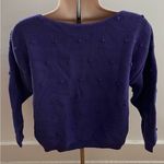 Vintage Beldoch Popper purple cable knit popcorn stitch pattern cropped sweater Photo 1