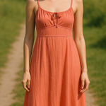 Abercrombie & Fitch Y2K Womens Dress Size S Coral Babydoll Milkmaid Cottagecore Photo 0