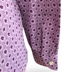Levi's Vintage Levi Strauss Lavender Micro Leaf Print Blouse Long Sleeve Button Front Photo 3