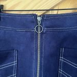 Modcloth Woman's 12 Navy Blue Mini Skirt Pockets And Full Zipper On Front Photo 2