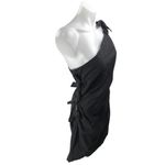 ZARA  Women's Black Tie One Shoulder Sleeveless Drape Mini Bodycon Dress Size XL Photo 5