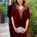 BOLLYWOOD SUIT PAKISTANI INDIAN WEDDING VELVET KAFTAN PARTY WEAR EID Red Size XL Photo 8