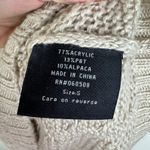 Angie Womens Alpaca Blend Knit Sweater Sz Small Beige V-Neck Batwing Coastal Photo 6
