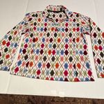 Lands' End Womens Multicolor Argyle Fleece Quarter Zip Pullover Size Small Photo 1