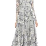 Mac Duggal Floral Embellished Illusion Sleeve Embroidered A-Line Gown- NWT Photo 0