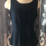 Olive & Oak  Navy Blue front pleated‎ sleeveless top Photo 0