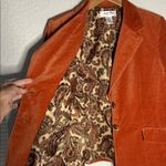 Judith Hart Burnt Orange Rust Velvet Blazer Size 10 Pockets Paisley Liner Photo 6