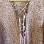 Altar'd State Altar’d State Blouse Floral Print Sheer Lace Up Long Ruffle Sleeve Top Sz S EUC Photo 4