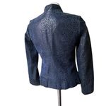 Vintage Marco Polo Leather and Suede Semi Fitted Zip Front Jacket Blue Size M Photo 6