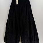 Blue Velvet black Super Wide Leg micro Corduroy Pants tiered pull on Size L NWT Size L Photo 0