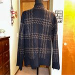 Mystree  black and brown plaid open sweater cardigan uneven hemline size S grunge Photo 2