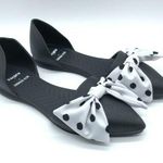 Beth Richards Native Womens D'Orsay Flats Bow Pointed Toe Slip On Rubber Black 9 Photo 0