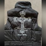 Cowgirl Women's Full Zip Black Western‎ Puffer Vest Embroidered Size Medium Photo 6