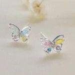Multicolor Butterfly Earrings Pink Photo 3