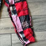 PINK - Victoria's Secret  Red and Black Pajama Bottoms Patchwork Design Photo 1