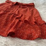 Altar'd State Ruffle Mini Skirt - Burnt Red Polka Dot - Size Small EUC Photo 1