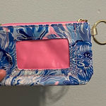 Lilly Pulitzer  Blue and Pink Key & Card Holder zipper gold wallet ID Photo 0