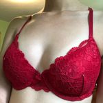 Red Lace Bra Size 34 C Photo 0