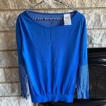 Nike  Dri-Fit Royal Blue White Women's Long Sleeve Top Small Photo 0