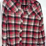 Finley Red Black Plaid Buttoned Flannel Long Sleeve Collared Shirt Size Medium Photo 0