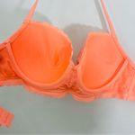 Victoria's Secret Victoria’s Secret coral scalloped lightly lined halter bikini swim top 36C Photo 4
