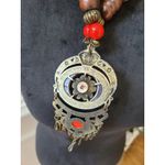 Women's Bohemian Antique Brass Statement Necklace With Lobster Clasp Red Beads Photo 6
