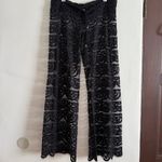 PQ Swimwear PilyQ | Lace Flare Leg Low Rise Swim Cover Up Beach Pants | Small Black Photo 2