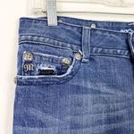 Miss Me  Dark Wash Low Rise Rhinestone Embellished Flap Pocket Bootcut Jeans Photo 4