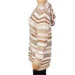L.L.Bean  100% Slub Cotton hooded sweater in brown/tan/white stripes. Large. EUC Photo 8