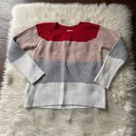 Lucky Brand Crew Neck Pointelle Striped Sweater Photo 2