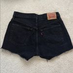 Levi's LEVI’S 501 Black Distressed Rip Raw Hem Denim Shorts Size 25 Photo 6