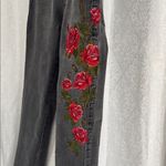 Cotton On Black Jeans with Red Floral Embroidery Photo 2